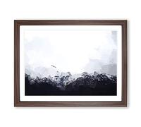 Eagle Flying Over Colca Canyon In Abstract Modern Art Framed Wall Art Print, Ready to Hang Picture for Living Room Bedroom Home Office Décor, Walnut A2 (64 x 46 cm)