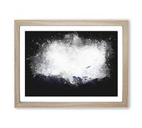 Eagle Flying Over Colca Canyon Paint Splash Modern Art Framed Wall Art Print, Ready to Hang Picture for Living Room Bedroom Home Office Décor, Oak A4 (34 x 25 cm)
