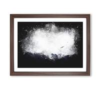 Eagle Flying Over Colca Canyon Paint Splash Modern Art Framed Wall Art Print, Ready to Hang Picture for Living Room Bedroom Home Office Décor, Walnut A2 (64 x 46 cm)