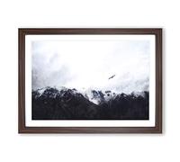 Eagle Flying Over Colca Canyon Painting Framed Print | A2 Walnut Framed Wall Art | Ready to Hang | Modern Animal Picture | Living Room Bedroom Lounge Office