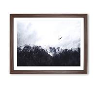 Eagle Flying Over Colca Canyon Painting Modern Art Framed Wall Art Print, Ready to Hang Picture for Living Room Bedroom Home Office Décor, Walnut A2 (64 x 46 cm)