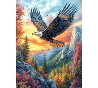 Eagle Flying Over Mountain Sunset 300 Piece Pack DIY Jigsaw Puzzle Mitos Animal Planta Collectors Cognitive Development Educational Decorative Puzzle Gifts for Adults High-grade Cardboard 300 PCS