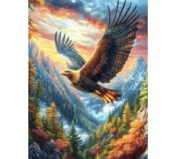 Eagle Flying Over Mountain Valley 1000 Pc DIY Jigsaw Puzzle Mitos Animal Planta Puzzles for Adults Teens Hard Challenging Team Building Stress Reducing Autumn Rigid Cardboard 1000 PCS