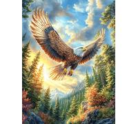 Eagle Flying Over Mountain Valley 1000 Piece Jigsaw Puzzle for All Ages Mitos Fantástico Cuento De Hadas Idea Spooky Fun High Resolution Print Home Decor Stress Relief 1000 PCS