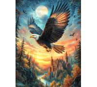 Eagle Flying Over Mountain Valley 1000 Piece Premium Jigsaw Puzzle Accompany Fairy Tale Animal For Men Educational Decompression Adults Anxiety Memory Care Mothers Valentines Creativity Gift Giving 1