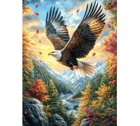 Eagle Flying Over Mountain Valley 300 Piece Jigsaw Puzzle for Adults Teens Fantástico Cuento De Hadas Animal Mental Workout Stress Reduction Vibrant Artwork Idea 300 PCS