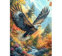 Eagle Flying Over Mountain Valley 500 Pc DIY Jigsaw Puzzle Accompany Fairy Tale Cute Puzzles for Adults Teens Hard Challenging Team Building Stress Reducing Autumn Rigid Cardboard 500 PCS