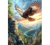Eagle Flying Over Mountain Valley 500 Pc DIY Jigsaw Puzzle Puzzles for Adults Teens Hard Challenging Team Building Stress Reducing Autumn High-grade Rigid Cardboard 500 PCS