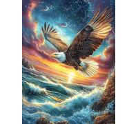 Eagle Flying Over Ocean Sunset 1000 Piece Jigsaw Puzzle for Adults Mitos Animal Planta Jigsaw Bedroom Decor Accent Whimsical Brainteaser Great Relaxation Activity 1000 PCS