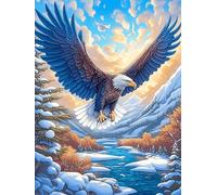 Eagle Flying Over Snowy Mountains 1000 Pc DIY Jigsaw Puzzle Wildlife Pet Puzzles for Adults Teens Hard Challenging Team Building Stress Reducing Autumn Premium Quality Material 1000 PCS
