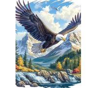 Eagle Flying Over Snowy Mountains 300 Pcs Jigsaw Puzzles Wildlife Pet Puzzles for Adults Teens Fun Family Game Team Building Stress Reducing Autumn Gift Durable Recycled Material 300 PCS