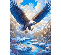 Eagle Flying Over Snowy Mountains 500 Piece Premium Jigsaw Puzzle Wildlife Pet For Men Educational Decompression Adults Anxiety Memory Care Mothers Valentines Wooden 500 PCS
