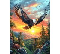 Eagle Flying Over The Forest 1000 Piece Jigsaw Puzzle for Adults Scenery Science Fiction Jigsaw Weekend Craft Activity Parent Child Bonding Vibrant Design Perfect Festival Gift 1000 PCS