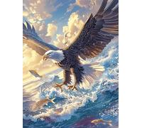 Eagle Flying Over The Ocean 500 Piece Jigsaw Puzzle for Adults Wildlife Pet Jigsaw Weekend Craft Activity Parent Child Bonding Vibrant Design Perfect Festival Gift 500 PCS
