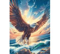 Eagle Flying Over The Ocean 500 Piece Jigsaw Puzzle for Adults Wildlife Pet Jigsaw Weekend Parent Activity After Work Stress Relief Vibrant Artwork Home Wall 500 PCS