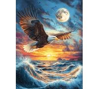 Eagle Flying Over The Ocean Waves 300 Piece Jigsaw Puzzle for Adults Teens Wildlife Pet Jigsaw After Gym Relaxation Brainteaser Puzzle for Fitness Lovers Stress 300 PCS