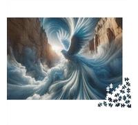 Eagle Flying Through Clouds 1000-Piece Adult Jigsaw Puzzle, 70x50cm/1000pcs; Low-dust White Pieces for Sorting; Family Table Time Without A Screen