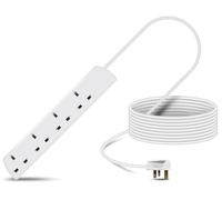 Eagle Four Gang Mains Power 13A Extension Socket to 13A UK Plug Lead Cable, British Standards BS1363 15m
