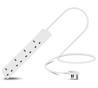 Eagle Four Gang Mains Power 13A Extension Socket to 13A UK Plug Lead Cable, British Standards BS1363 0.5m