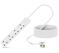 Eagle Four Gang Mains Power 13A Extension Socket to 13A UK Plug Lead Cable, British Standards BS1363 20m