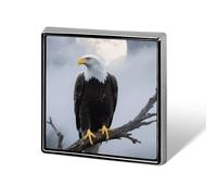 Eagle Full Moon Lapel Pin Cute Metal Brooch Pin Fashionable Square Badge for Shirts, Hats, Jackets Unique Fashion Accessories Gift for Men & Women