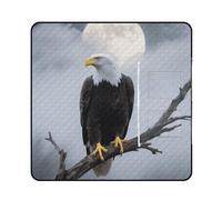 Eagle Full Moon Picnic Blanket 150x150cm, Foldable 2-in-1 Picnic Mat and Tote Bag Portable Waterproof Beach Mat Sandproof Outdoor Blanket for Park, Hiking, Beach, Camping, Travel