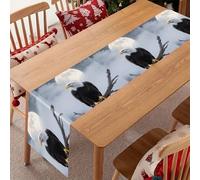 Eagle Full Moon Table Runner 71x13 Inch, Washable Linen Tablerunner for Holiday Dining, Elegant Table Runner for Wedding, Party & Home Decor