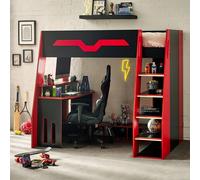 Eagle Gaming Highsleeper Bunk Bed - Black and Red