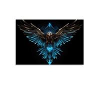 Eagle Glow Dark Sci-Fi Art Poster Poster Vintage Art, Wall Canvas, Decoration Aesthetic, Living Room, Kids Room Dormitory, Cafe, Bathroom, Suitable for Bedroom, Gym, Cool Classic 24x36inch(60x90cm) Un