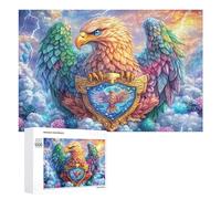 Eagle Grasping Shield in Colorful Thunder Sky 1000 Piece Jigsaw Puzzle for Adults Indoor Home Leisure Educational Brain Training Gift for Birthday 1000 PCS