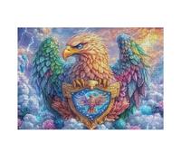 Eagle Grasping Shield in Colorful Thunder Sky 300 Piece Jigsaw Puzzle for Adults Teens Jigsaw Stress Relief for Busy Lifestyles Colourful Challenge Great Gift Home Decor 300 PCS