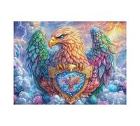 Eagle Grasping Shield in Colorful Thunder Sky 500 Pieces Jigsaw Puzzles For Men Educational Decompression Adults Anxiety Memory Care Mothers Valentines Gift Durable Cardboard 500 PCS
