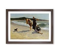 Eagle Head Beach by Winslow Homer Framed Print | A2 Walnut Framed Wall Art | Ready to Hang | Modern Animal Picture | Living Room Bedroom Lounge Office