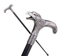 Eagle Head Cane Men Walking Stick, Seniors Balance Collapsible 2 Pc Travel Canes for Mobility, Stability, Knee Support(Silver,Single section)