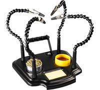 Eagle Helping Hands Wit 4 Gooseneck Hands, Crocodile Peg Holders, 2 Lenses Sponge, Solder Holder, USB Powered for DIY and Professional Use, Home, Workshop, School