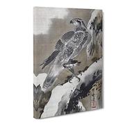 Eagle Holding A Small Bird By Kawanabe Kyosai Canvas Print | Gallery Wrapped 30mm Frame Wall Art | 20x14 inches | Ready to Hang | Asian Animals Picture | Living Room Bedroom Lounge Office