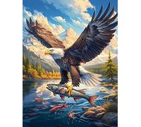 Eagle Hunting Fish by A Lake 1000 Piece Pack DIY Jigsaw Puzzle Wildlife Pet Collectors Cognitive Development Educational Decorative Puzzle Gifts for Adults Rigid Cardboard 1000 PCS