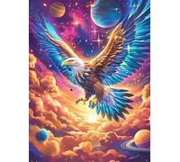 Eagle in A Starry Magical Sky 500-piece Jigsaw Puzzle Set Wildlife Pet Cute Family Puzzle Lovers Brain Training Indoor Game Family Game Night Summer Gift Durable Board 500 PCS