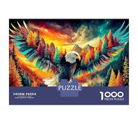 Eagle in Flight 1000 Piece Sturdy Cardboard Premium Jigsaw Puzzle: Brain Training Bald Eagle Mountain Forest for Holiday Puzzle Activity, A Wonderful Puzzle 70x50cm/1000pcs