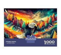 Eagle in Flight 1000 Pieces Jigsaw Puzzles Engaging Family Games Eagle in Vibrant Sky Jigsaw Puzzle Unique Puzzle Gift for Gifts 38x26cm/1000pcs