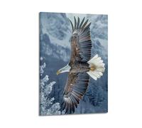Eagle in Flight Wall Art, Realistic Print, Animal Poster, Majestic Canvas Picture, Dynamic Decor for Living Room Bedroom Study Artistic Wall Mural Modern Hanging Decor Poster12x18inch(30x45cm)