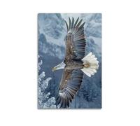 Eagle in Flight Wall Art, Realistic Print, Animal Poster, Majestic Canvas Picture, Dynamic Decor for Living Room Bedroom Study Artistic Wall Mural Modern Hanging Decor Poster12x18inch(30x45cm)