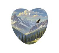 Eagle in Misty Mountain Car Air Freshener Hanging, Long Lasting Scented Car Aromatherapy Tablets, Love form Fragrance Scented Cards for Vehicles, Bedroom, Wardrobe White-style