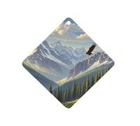Eagle in Misty Mountain Car Air Freshener Hanging, Long Lasting Scented Car Aromatherapy Tablets, Rhombus Fragrance Scented Cards for Vehicles, Bedroom, Wardrobe White-style
