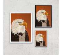 Eagle In Suit Giclee Art Print - A3 - White Frame