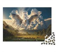 Eagle in The Sky 1000-Piece Puzzle for Adults, 70x50cm/1000pcs, to Complete Gradually over A Weekend; White Card Pieces for A Neat Table