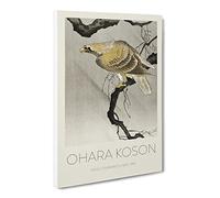 Eagle In The Tree By Ohara Koson Canvas Print | Gallery Wrapped 30mm Frame Wall Art | 30x20 inches | Ready to Hang | Asian Animals Picture | Living Room Bedroom Lounge Office