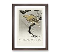 Eagle In The Tree By Ohara Koson Exhibition Museum Asian Japanese Framed Print | A2 Walnut Framed Wall Art | Ready to Hang | Asian Floral Picture | Living Room Bedroom Lounge Office