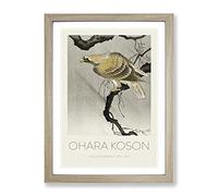 Eagle In The Tree By Ohara Koson Exhibition Museum Asian Japanese Framed Print | A3 Oak Framed Wall Art | Ready to Hang | Asian Floral Picture | Living Room Bedroom Lounge Office