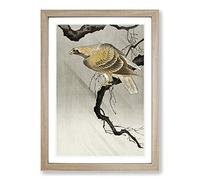 Eagle in The Tree by Ohara Koson Framed Print | A2 Oak Framed Wall Art | Ready to Hang | Modern Floral Picture | Living Room Bedroom Lounge Office